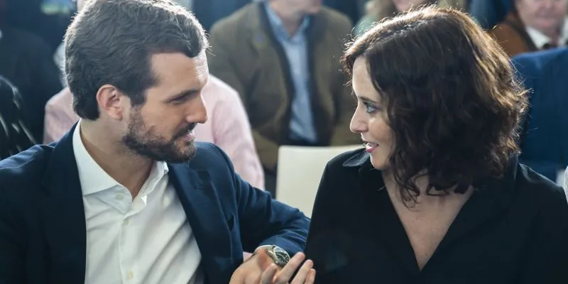 El presidente del PP, pablo Casado, junto a la presidenta madrileña Isabel Díaz Ayuso.