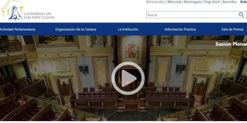Página web Congreso de los Diputados 