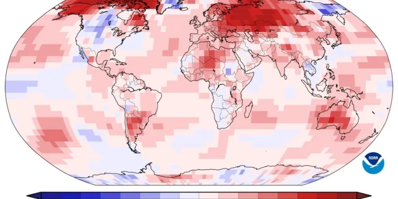 Anomalías de temperatura entre enero y marzo de 2025 en comparación con ese periodo de 1991 a 2020 | Imagen de NOAA/NCEI