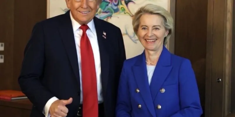 Trum y Vonder Leyen en una reunión