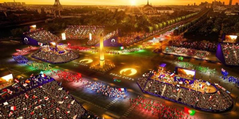 Recreación de la ceremonia de inauguración de los Juegos Paralímpicos de París 2024 