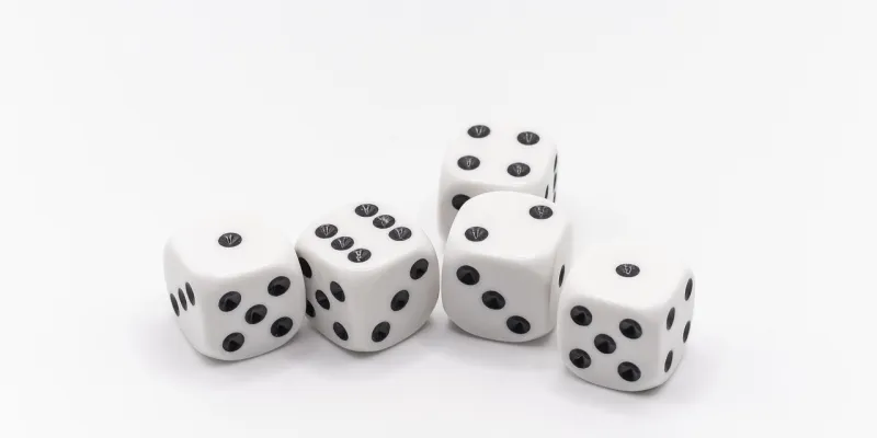 Dados de un juego de casino
