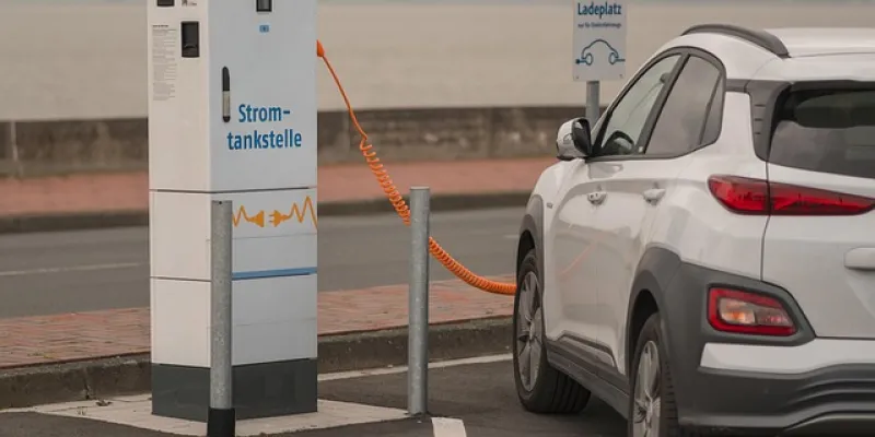 Coche eléctrico en un punto de recarga