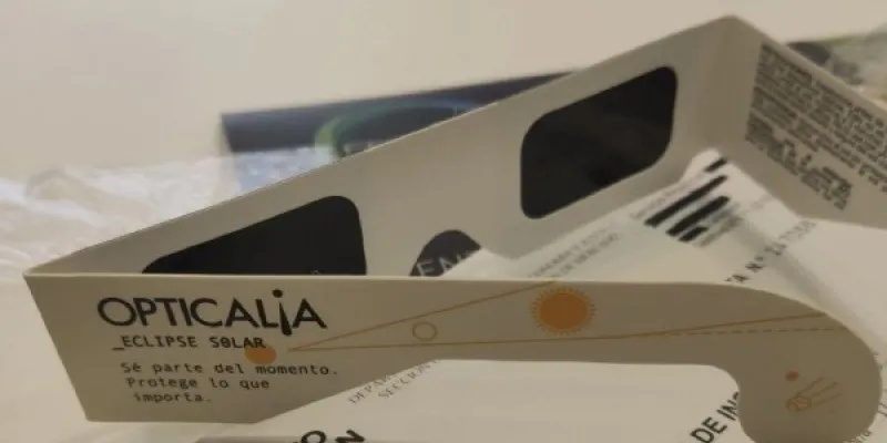 Modelo de gafas para el eclipse inmovilizado y retirado por el Gobierno de Aragón
