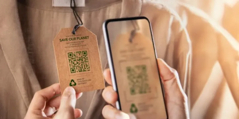 Etiqueta ecológica con información. 