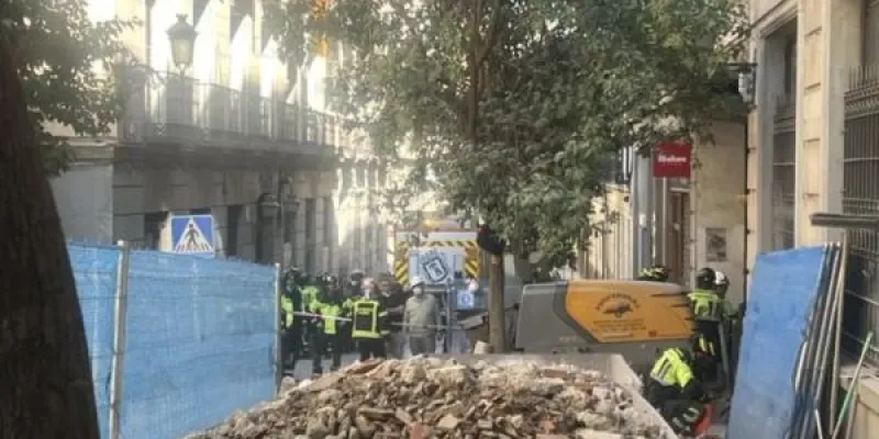 Escombros del derrumbe de Madrid