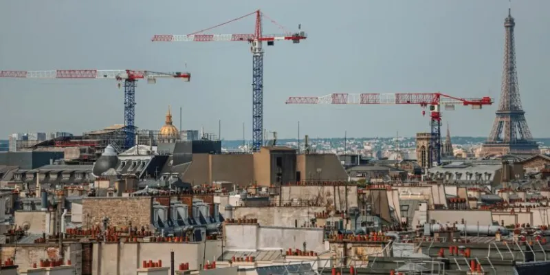 Bloques de edificios en construcción