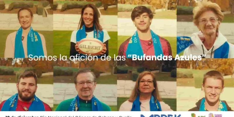 Bufandas Azules para visibilizar el cáncer de cuello y cabeza