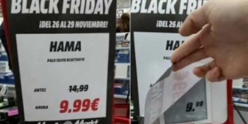 Ejemplo de estafa en rebajas durante Black Friday en Media Markt 2024