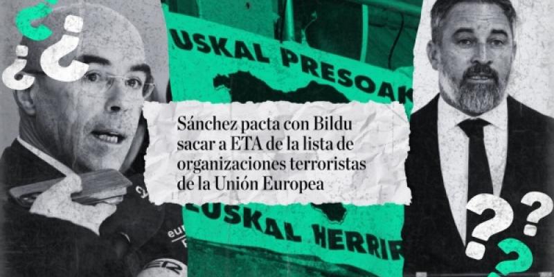 El líder de Vox, Santiago Abascal, reaccionó a estas supuestas informaciones en un mítin celebrado en Zaragoza, donde dijo que “ETA ha puesto a Pedro Sánchez en el Palacio de la Moncloa” 