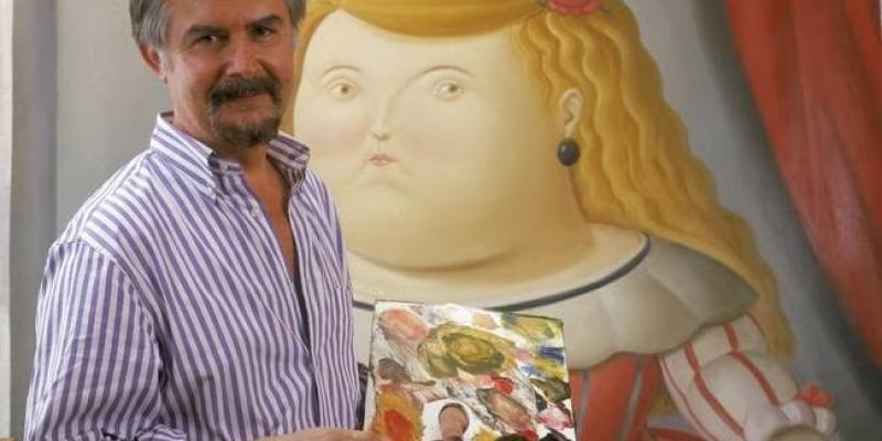 Fernando Botero pintando 