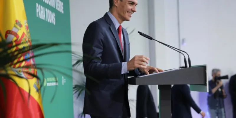 Sánchez este lunes durante su intervención