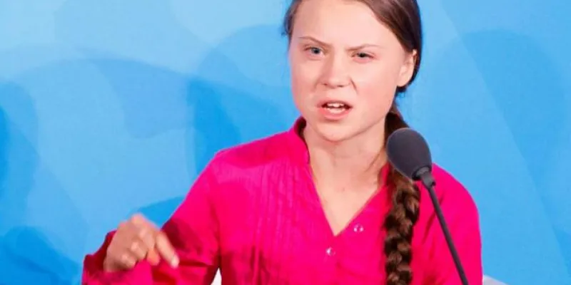 Greta Thunberg en una conferencia
