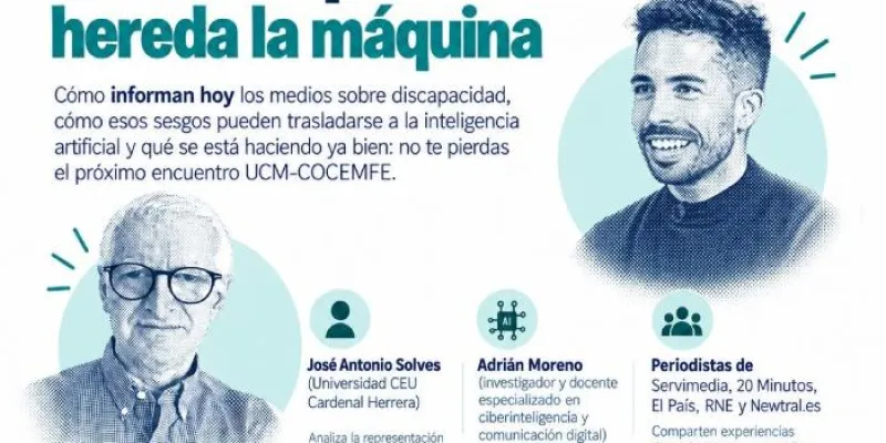Cartel de la jornada ‘Periodismo, discapacidad e inteligencia artificial. El relato que hereda la máquina’