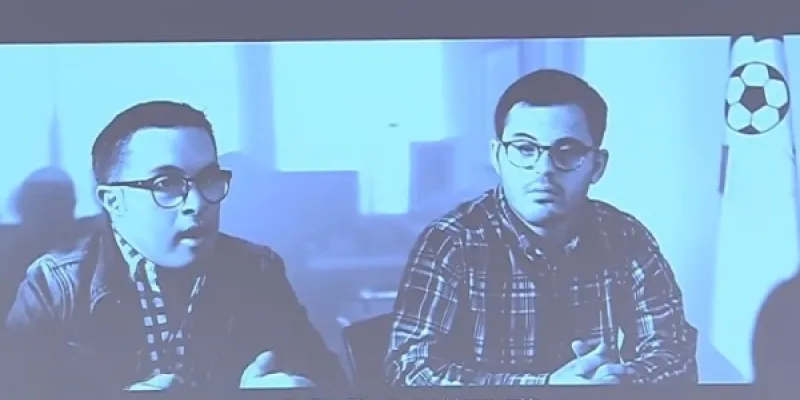 Fotograma de los dos jóvenes del Nàstic en su mensaje a Javier Tebas (2017)