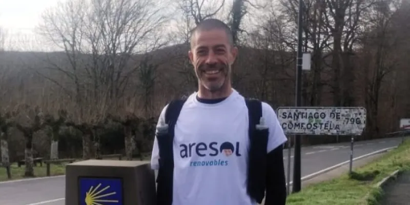Manu Herrera durante el Camino de Santiago 