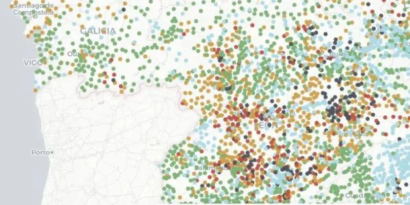 Captura de pantalla del mapa interactivo de Greenpeace