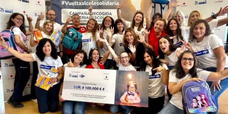 Vuelta al cole solidaria con Carrefour y Cruz Roja que donarán material escolar