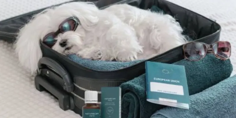 Perro en una maleta
