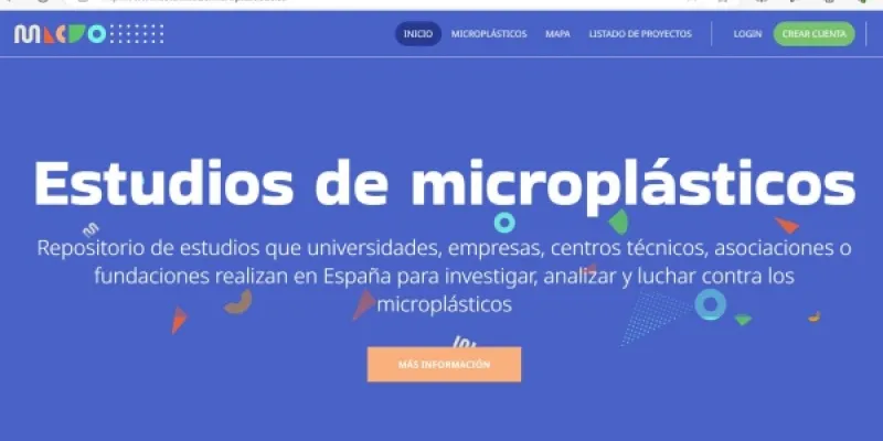 La página web para el mapeo de los microplásticos.