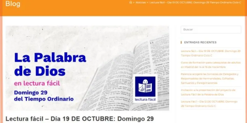 Web de las lecturas dominicales en lectura fácil | Foto de la CEE