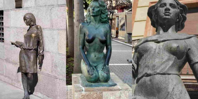 Imagen de varias estatuas de mujeres/RTVE.es Violencia hacia las mujeres y su representación simbólica