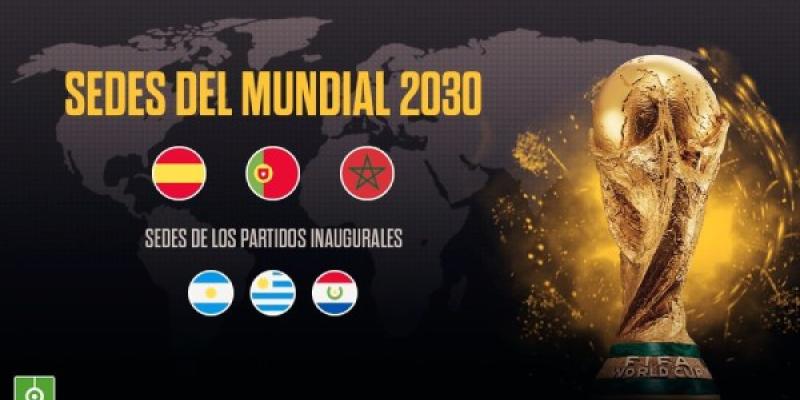 Cartel oficial Mundial 2030 de fútbol