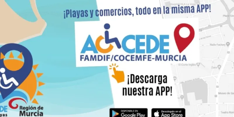 'ACCEDE', la app para conocer la accesibilidad 74 playas en la Región de Murcia