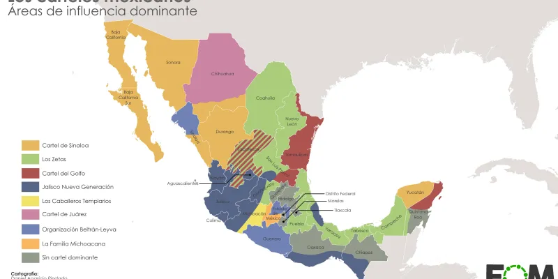 Mapa de los cárteles del narcotráfico en México. Foto de Animalpolítico.com