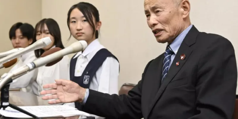 El copresidente de la Confederación Japonesa de Organizaciones de Víctimas de la Bomba A y H (Nihon Hidankyo), Toshiyuki Mimaki