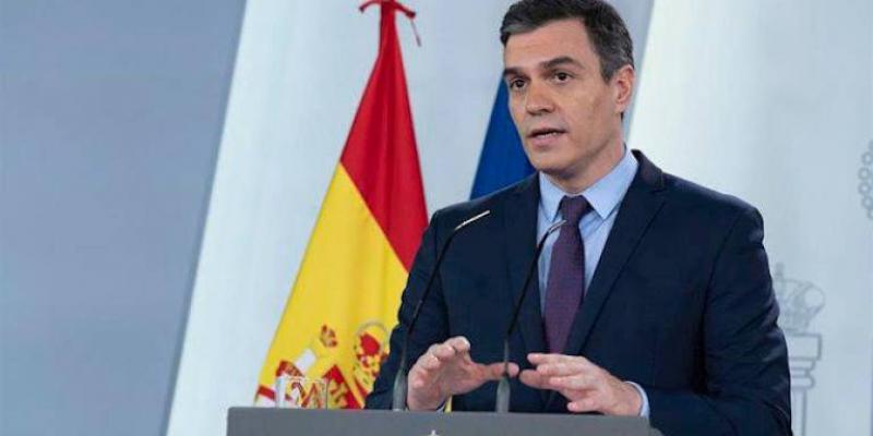 Pedro Sánchez en rueda de prensa en la Moncloa