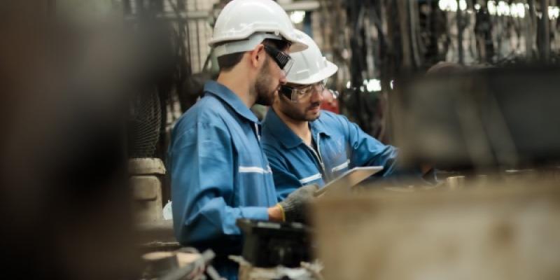 Trabajadores en una instalación industrial 