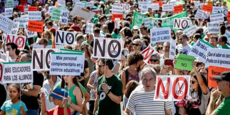 Una de las últimas protestas en Madrid de la Marea Verde, en septiembre de 2022. 