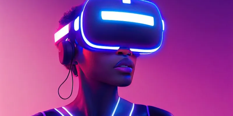 Chica con gafas de realidad aumentada