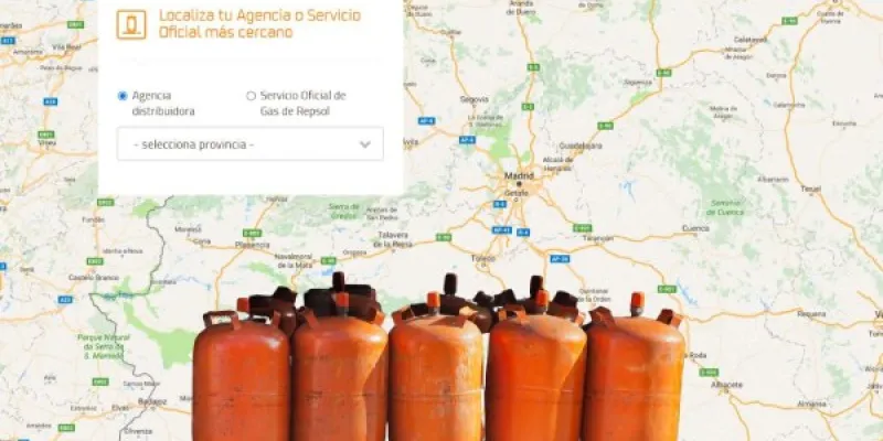 Mapa de Repsol para comprar una bombona de butano