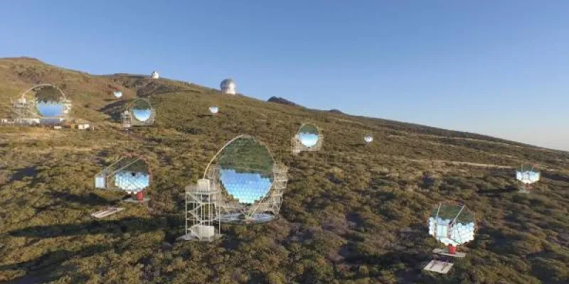 Renderizado artístico del emplazamiento del hemisferio norte del CTAO o CTAO-Norte