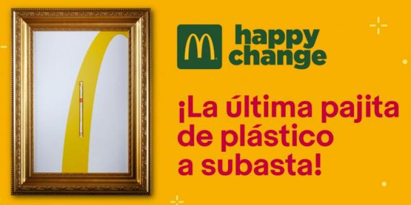 Cartel de la subasta de la última pajita de McDonald's en Ebay