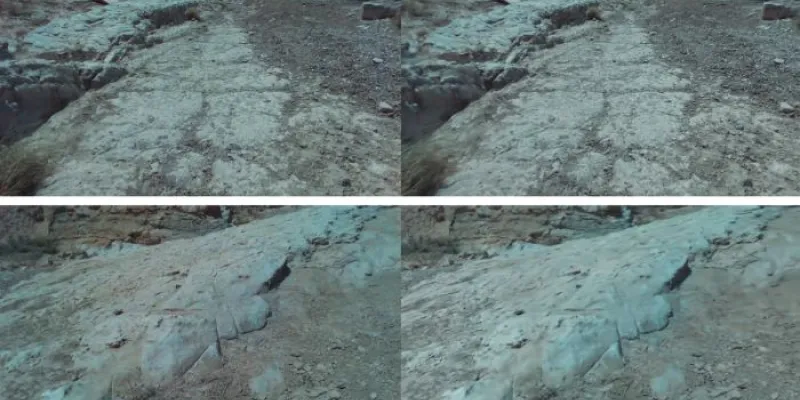 Imágenes reales y reproducciones del terreno en 3D