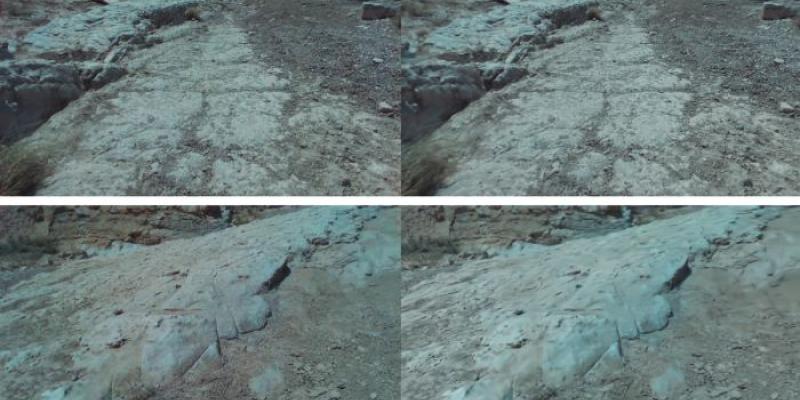 Imágenes reales y reproducciones del terreno en 3D