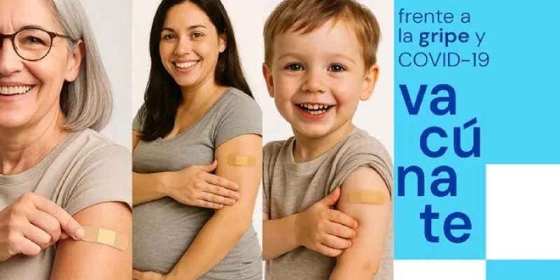 Cartel promocional de vacunación de Madrid Salud