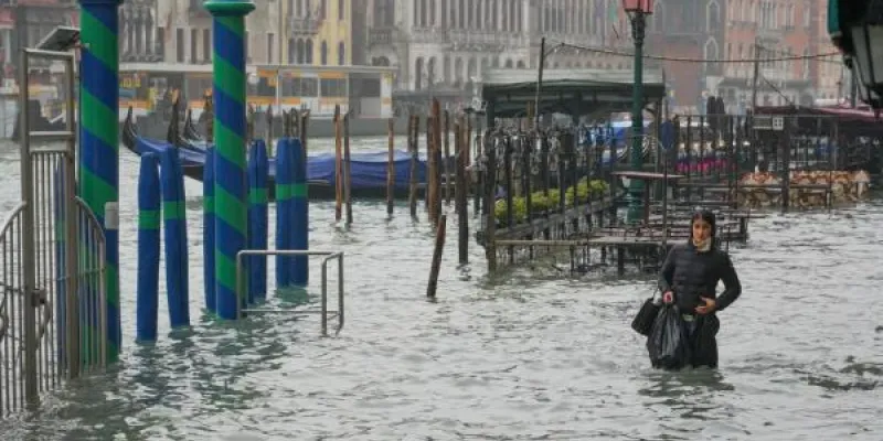 Venecia durante unas inundaciones pasadas