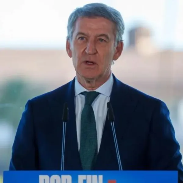 Feijóo en una rueda de prensa