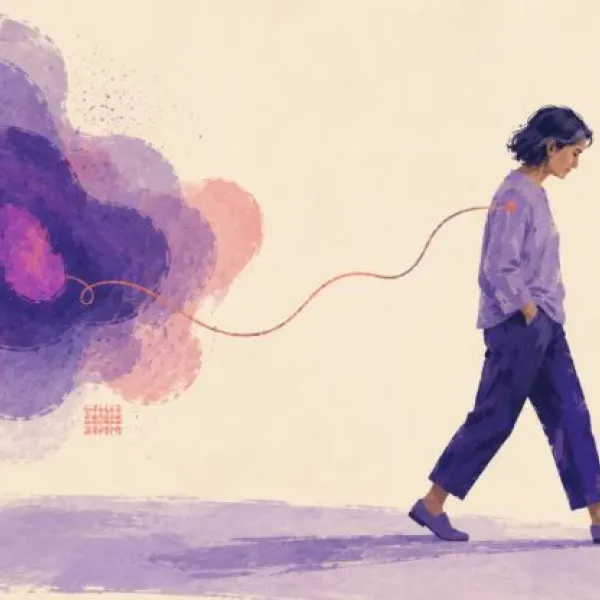 Ilustración conceptual sobre la convivencia con el cáncer