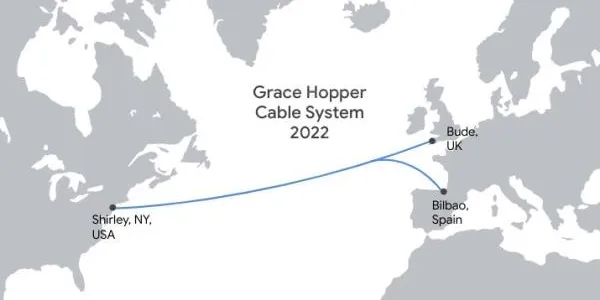 Infografía de la conexión en cable submarino entre Estados Unidos, Reino Unido y España / EFE