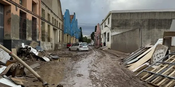 Destrucción después de las fuertes lluvias. 