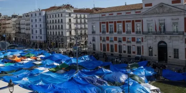 La acampada de Sol, en una foto de este jueves 22 de octubre