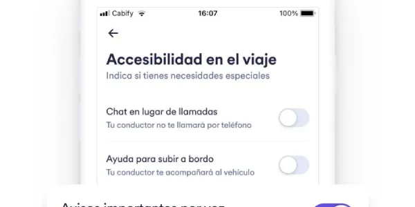 Nuevas funciones de accesibilidad en Cabify