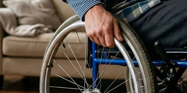 Una persona en silla de ruedas
