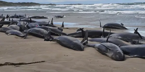 Ballenas varadas en la playa