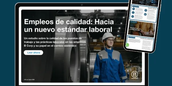 Pantalla de un ordenador y fondo de móvil con imágenes Bcorp